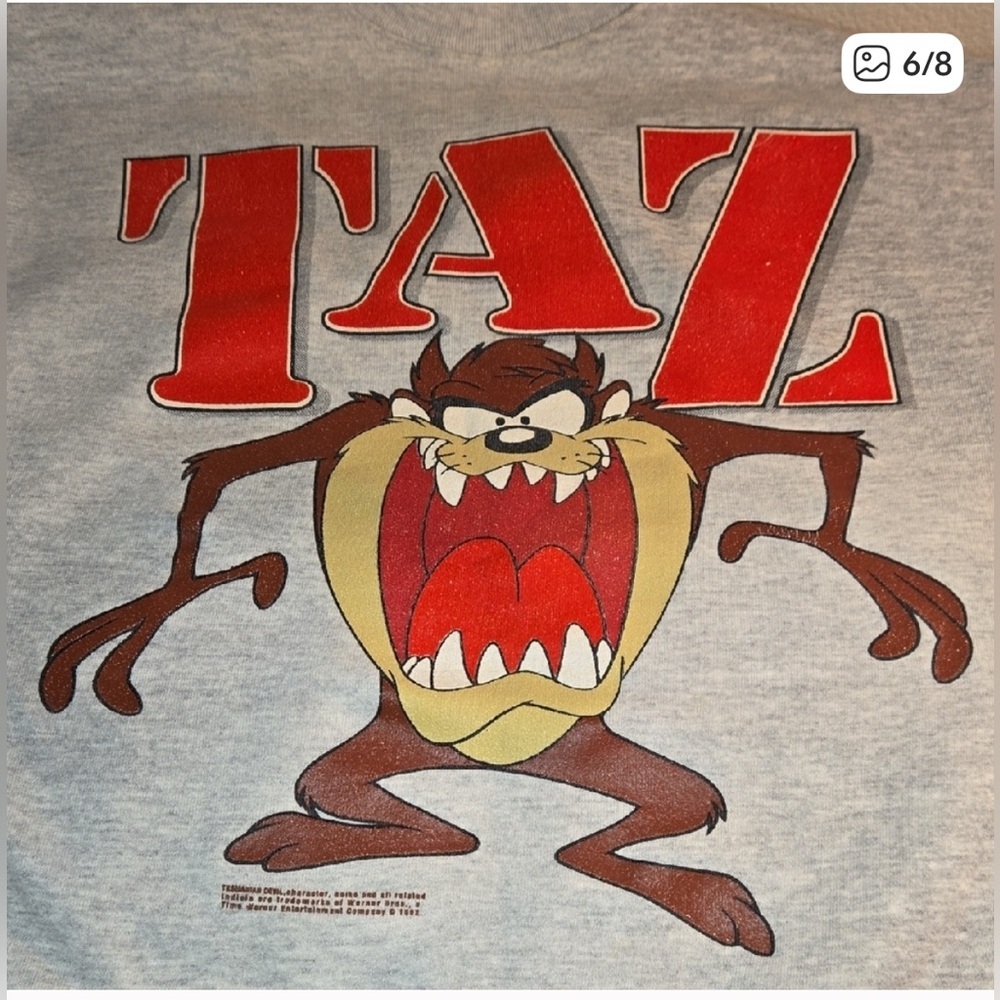 VINTAGE 1992 🤎❤️ TAZ SWEATSHIRT ❤️🤎 - Picture 5 of 10